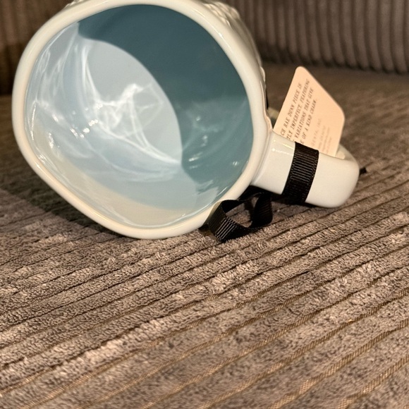 Rae Dunn Fur Mom Light Blue Mug with 3D Paw Prints 🐾 Pattern - Picture 5 of 11